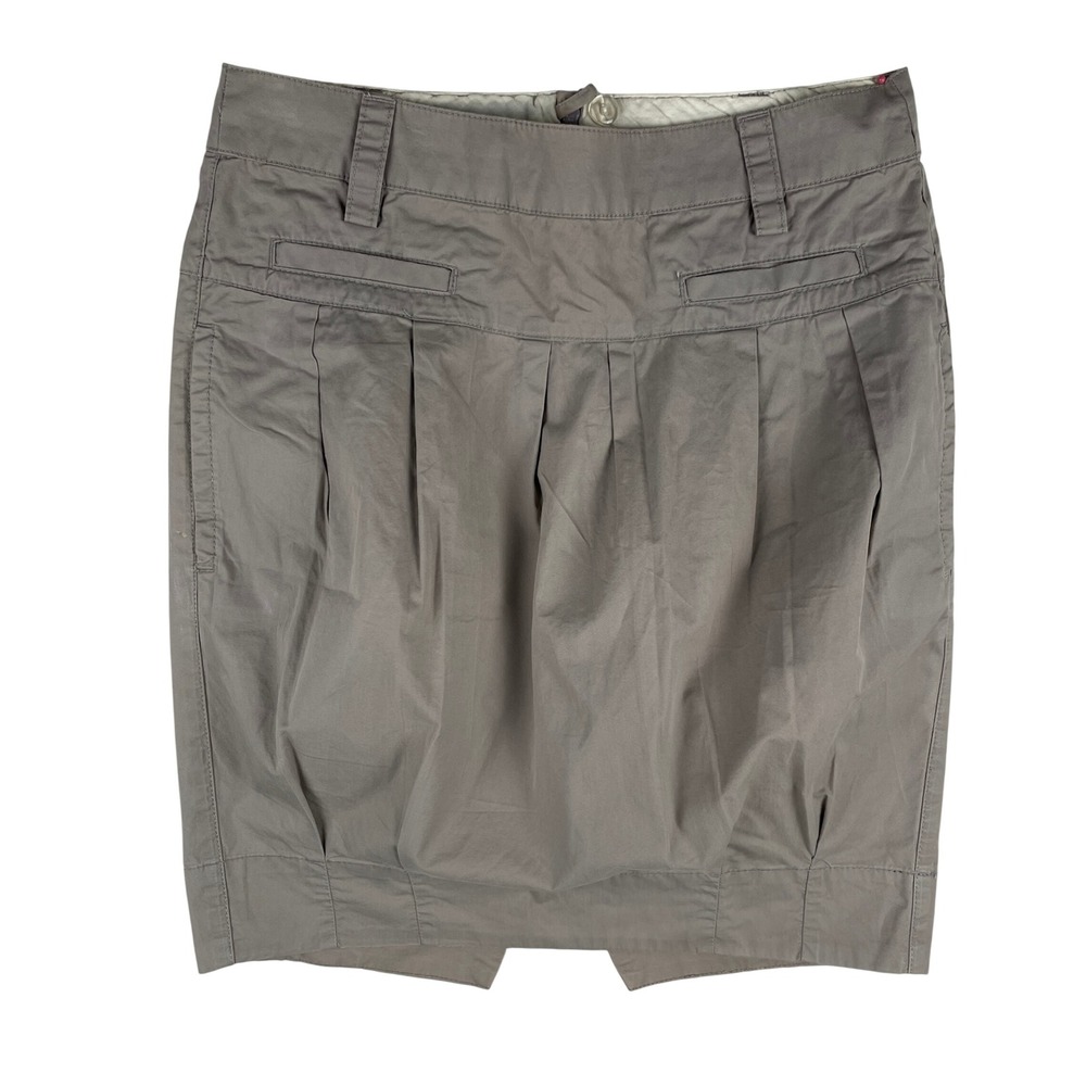 Mexx Womens Taupe Gray Pleated Tulip Skirt Size 2 Knee Length Professional
